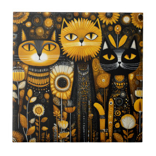 Whimsical Cats Tegeltje
