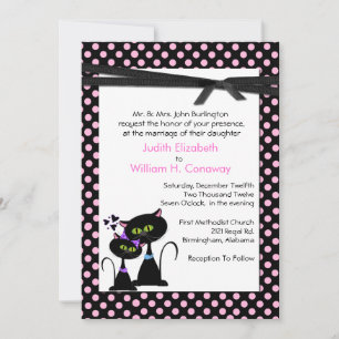 Whimsical Cats Wedding Invitation Kaart
