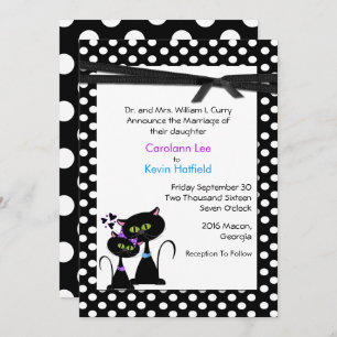 Whimsical Cats Wedding Invitation Kaart