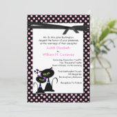 Whimsical Cats Wedding Invitation Kaart (Staand voorkant)