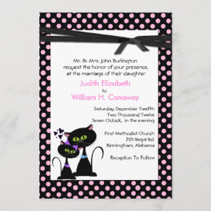 Whimsical Cats Wedding Invitation Kaart