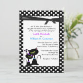 Whimsical Cats Wedding Invitation Kaart (Staand voorkant)