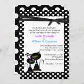 Whimsical Cats Wedding Invitation Kaart (Voorkant / Achterkant)