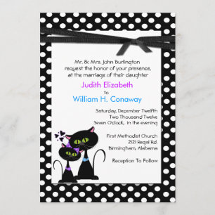 Whimsical Cats Wedding Invitation Kaart