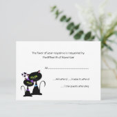 Whimsical Cats Wedding RSVP Kaartje (Staand voorkant)