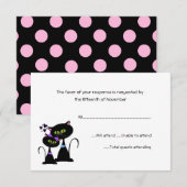 Whimsical Cats Wedding RSVP Kaartje (Voorkant / Achterkant)