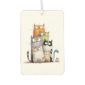 Whimsical Cats with Big Eyes Air Freshener Luchtverfrisser (Voorkant)