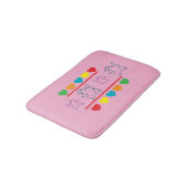 Whimsical Cats with Rainbow Hearts Bath Mat (Gekanteld)