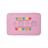 Whimsical Cats with Rainbow Hearts Bath Mat (Voorkant)