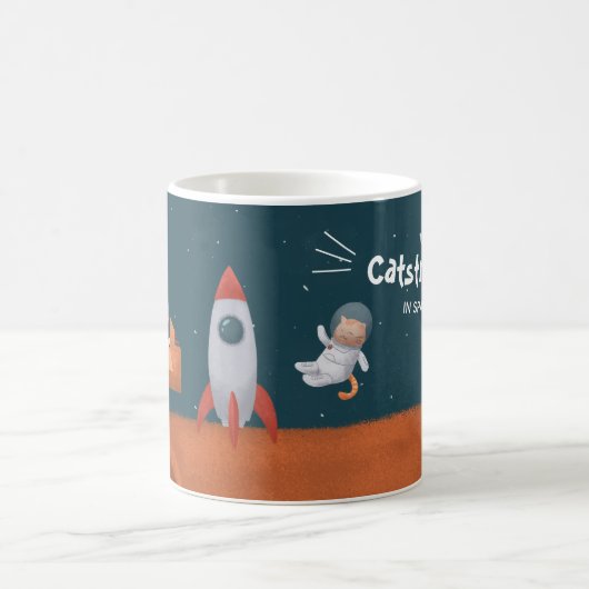 Whimsical Catstronaut in Space, Katten op Mars, Fu Koffiemok (Center)