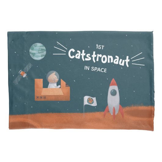 Whimsical Catstronaut in Space, Katten op Mars, Fu Kussensloop (Voorkant)