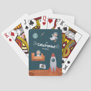 Whimsical Catstronaut in Space, Katten op Mars, Fu Pokerkaarten
