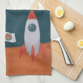 Whimsical Catstronaut in Space, Katten op Mars, Fu Theedoek (Quarter Fold)