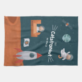 Whimsical Catstronaut in Space, Katten op Mars, Fu Theedoek (Horizontaal)