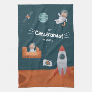 Whimsical Catstronaut in Space, Katten op Mars, Fu Theedoek