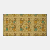 Whimsical Caveman Gamer with Pixelated Tools Bureaumat (Voorkant)