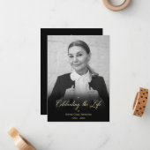 Whimsical Celebrating the Life Photo Funeral Notitiekaartje (Voorkant / Achterkant in situ)