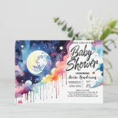 Whimsical Celestial Baby shower Kaart (Staand voorkant)