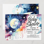 Whimsical Celestial Baby shower Kaart (Voorkant / Achterkant)