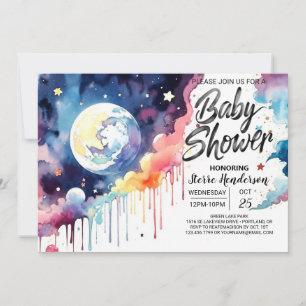 Whimsical Celestial Baby shower Kaart