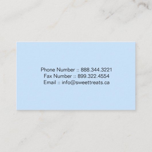 Whimsical Celestial Blue Moon Cupcake Visitekaartje (Achterkant)