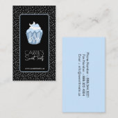 Whimsical Celestial Blue Moon Cupcake Visitekaartje (Voorkant / Achterkant)