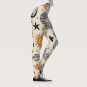 Whimsical Celestial Doodle Leggings (Rechts)