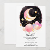 Whimsical Celestial Gathering: Meisje Baby shower Kaart (Voorkant / Achterkant)
