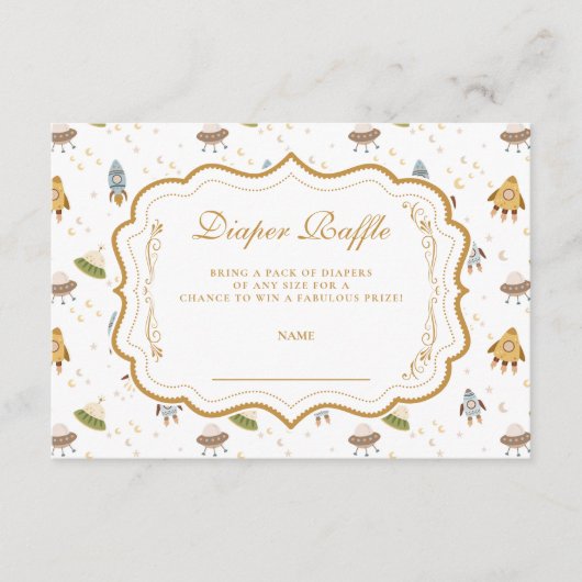 Whimsical Celestial Safari Diapper Raffle Informatiekaartje (Voorkant)