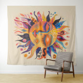 Whimsical Celestial Sun Wandkleed (In Situ (horizontaal))