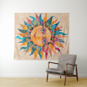 Whimsical Celestial Sun Wandkleed (In Situ (horizontaal))