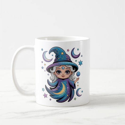 Whimsical Celestial Witch Magische Mok (Links)