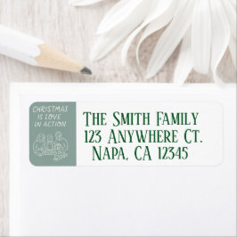Whimsical Chalk-stijl typografie Kerstfamilie Etiket