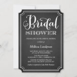 Whimsical Chalkboard Bridal Shower Invitation Kaart<br><div class="desc">Uitnodiging tot het rusten van de bruidelijke douche met een grimmig script en dubbele grenzen. Deze uitnodiging is beschikbaar in verschillende kleuren.</div>