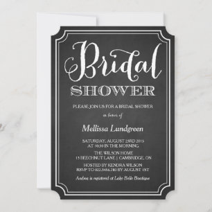 Whimsical Chalkboard Bridal Shower Invitation Kaart