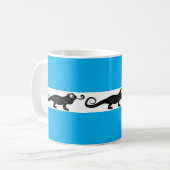 Whimsical Chameleon Design Turquoise Coffee Cup Koffiemok (Voorkant links)