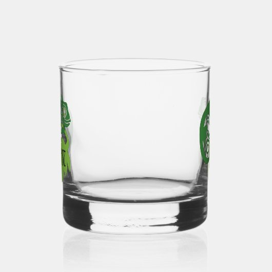 Whimsical Chameleon die op het Hops Monogram klimt Whisky Glas (Rechts)