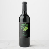 Whimsical Chameleon die op het Hops Monogram klimt Wijn Etiket (Voorkant)