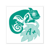 Whimsical Chameleon Klimaatverandering op Hops Mon Zelfinktende Stempel (Design)