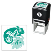 Whimsical Chameleon Klimaatverandering op Hops Mon Zelfinktende Stempel (In situ)