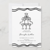 Whimsical Champagne Bow Wedding Kaart (Voorkant)