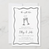 Whimsical Champagne Doodle repetitie diner Kaart (Voorkant)