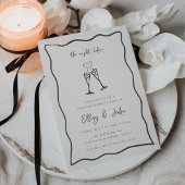 Whimsical Champagne Doodle repetitie diner Kaart