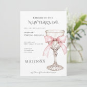 Whimsical Champagne New Year's Eve Party Kaart (Staand voorkant)