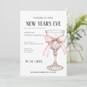 Whimsical  Champagne New Year's Eve Party  Kaart (Staand voorkant)