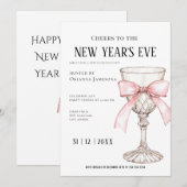 Whimsical  Champagne New Year's Eve Party  Kaart (Voorkant / Achterkant)