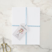 Whimsical Champagne Oud en Nieuw-feest Cadeaulabel (Met Touw)