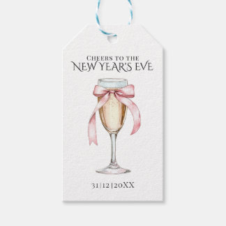 Whimsical Champagne Oud en Nieuw-feest Cadeaulabel