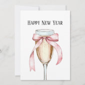 Whimsical Champagne Oud en Nieuw Feest Uitnodiging (Achterkant)
