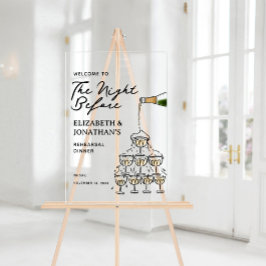 Whimsical Champagne repetitie diner welkom Acryl Bord
